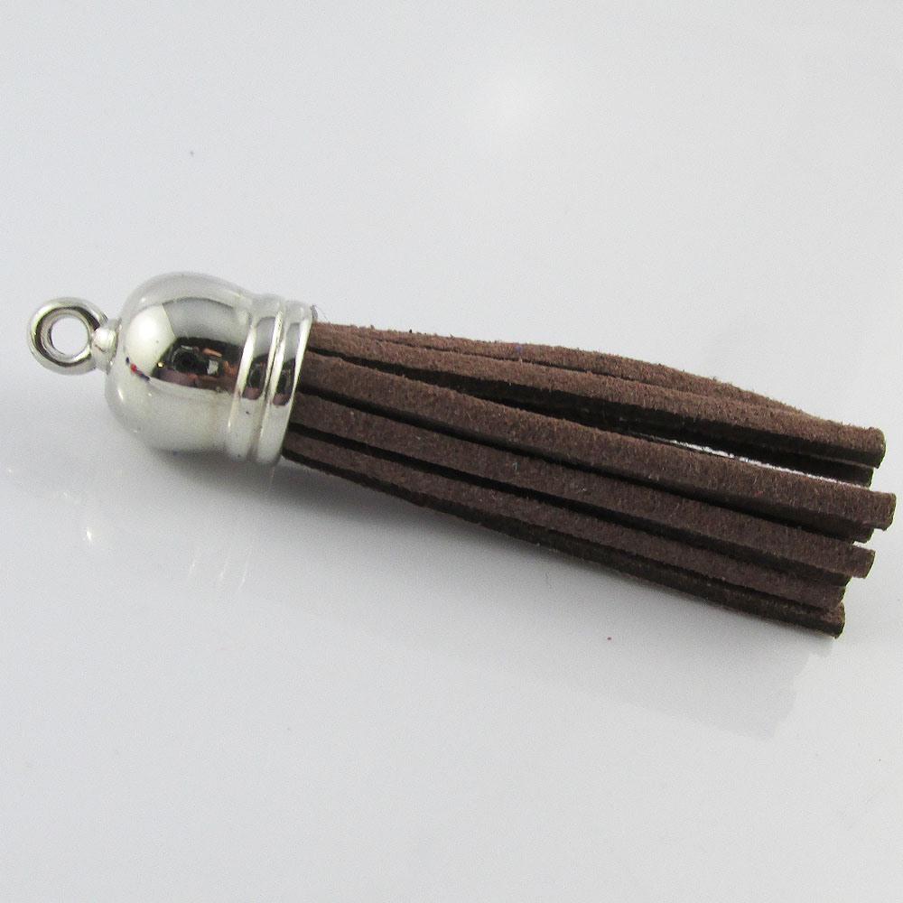 10pce Faux Suede Tassel 59mm CCB Acrylic Cap Pick Colour Suit Fashion Accessory