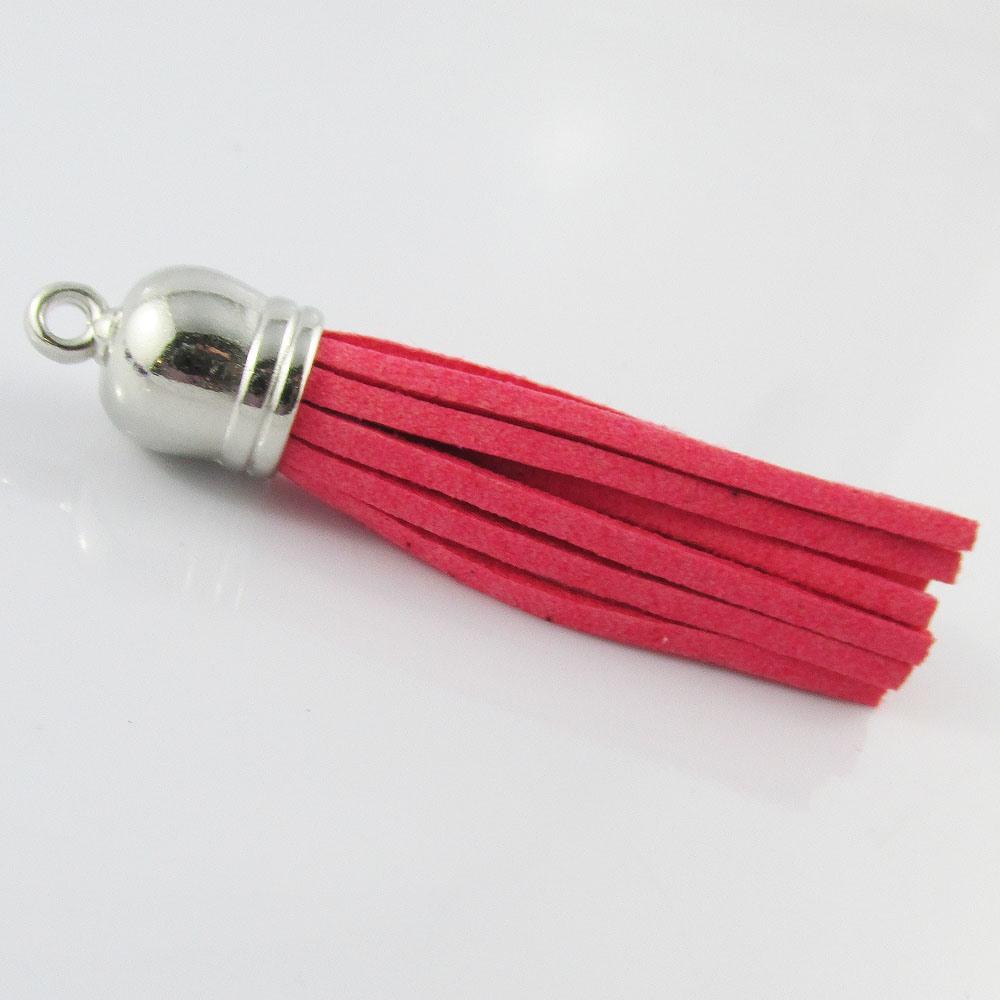 10pce Faux Suede Tassel 59mm CCB Acrylic Cap Pick Colour Suit Fashion Accessory