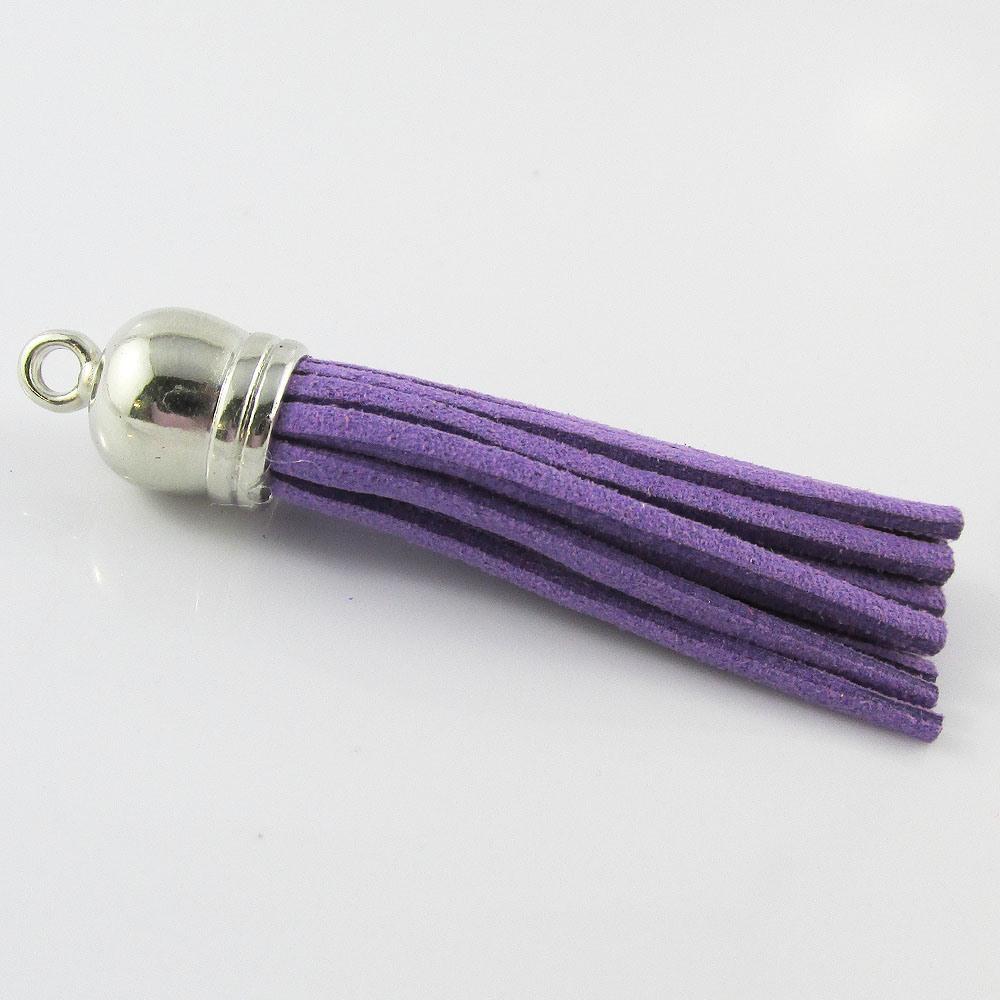 10pce Faux Suede Tassel 59mm CCB Acrylic Cap Pick Colour Suit Fashion Accessory