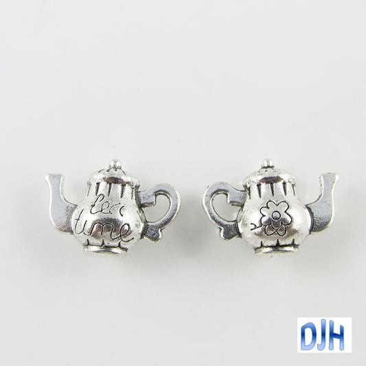 Bulk 3D Teapot Tea Time Charm Pendant 17x12mm Select Qty