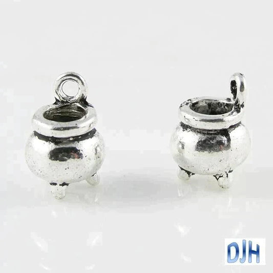 Bulk Witch Cauldron Charm Pendant Magic Spells Halloween 12x8mm Select Qty