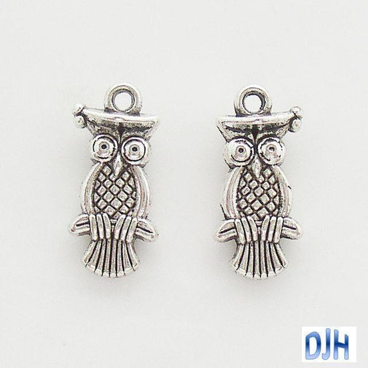 Bulk Graduation Owl Charm Pendant mortarboard cap Select Qty