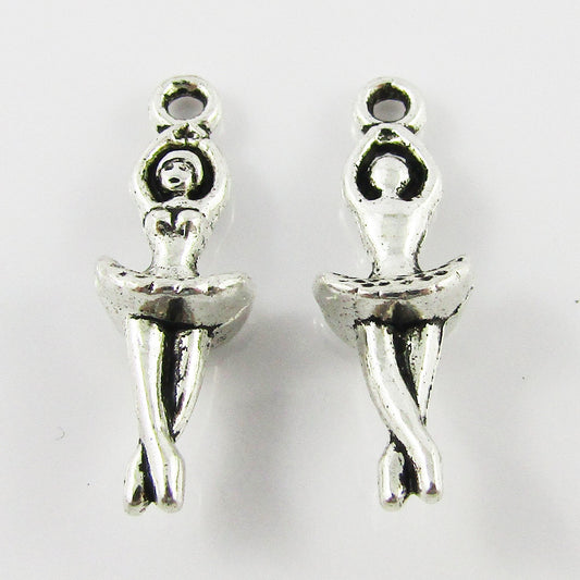 BULK Ballerina Charm Dance Ballet Pendant 23x8mm Select Qty