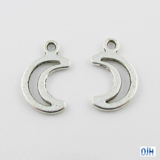 Bulk Crescent Moon Charm Pendant 17x10mm Select Qty