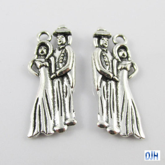 Bulk Bride & Groom Charm Pendant Wedding Couple 26x11mm Select Qty