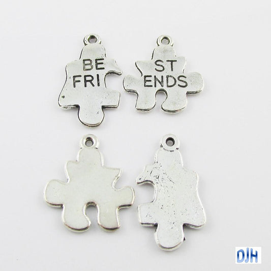 Bulk Best Friend 2 Piece Puzzle Piece Charm Pendant Set Select Qty
