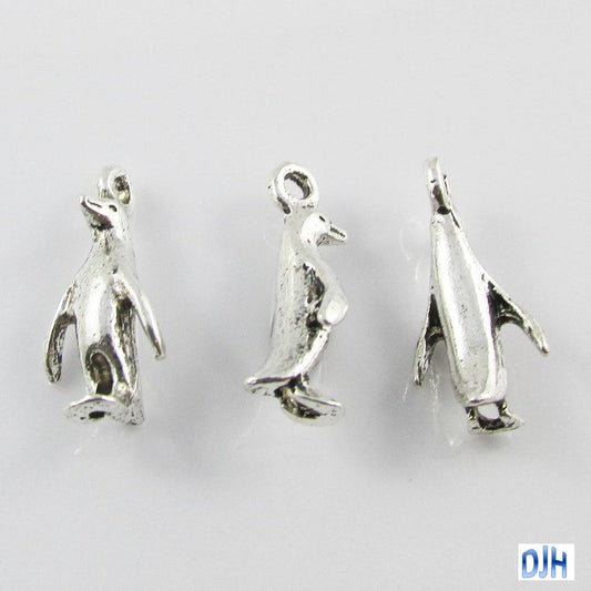 Bulk Penguin Charm Pendant 21x10mm Sea Bird Ocean Beach Select Qty