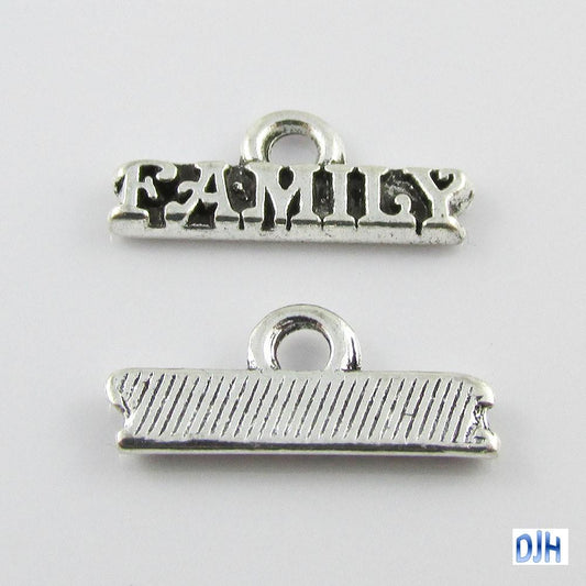 Bulk Family Tag Charm Pendant Message 16x7mm Select Qty