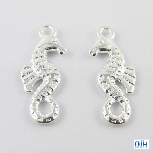 Bulk Seahorse Charm Pendant Marine Life Silver Plate 26x10mm Select Qty