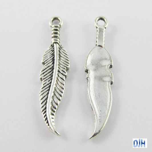 Bulk Leaf Charm Pendant Nature Garden 34x8mm Select Qty