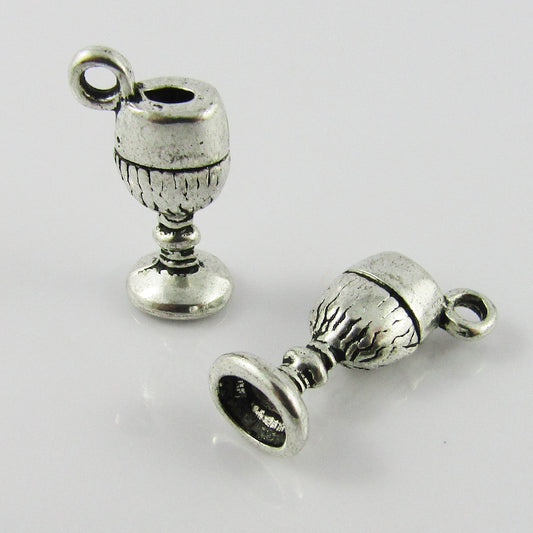 Bulk Wine Goblet Charm Pendant Wine Chalice Alloy 20x10mm Select Qty