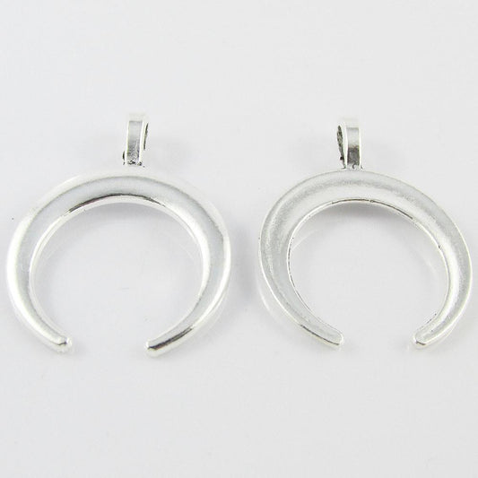 Bulk Double Oxhorn Charm Pendant Bullhorn 34x26mm Select Qty