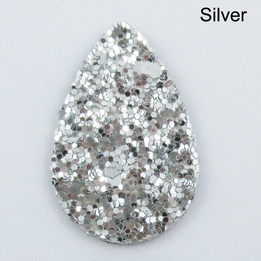 Bulk 6pce Metallic Glitter Charm Pendant Teardrop PU Leather Select Colour