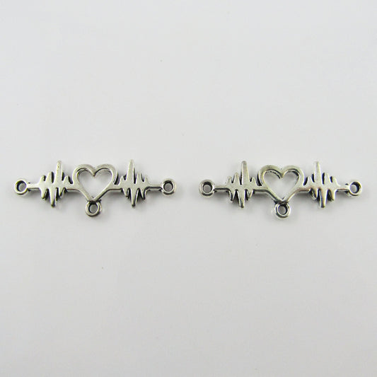 BULK Heartbeat Connector Charm Pendant Love Heart 10x30mm Select Qty