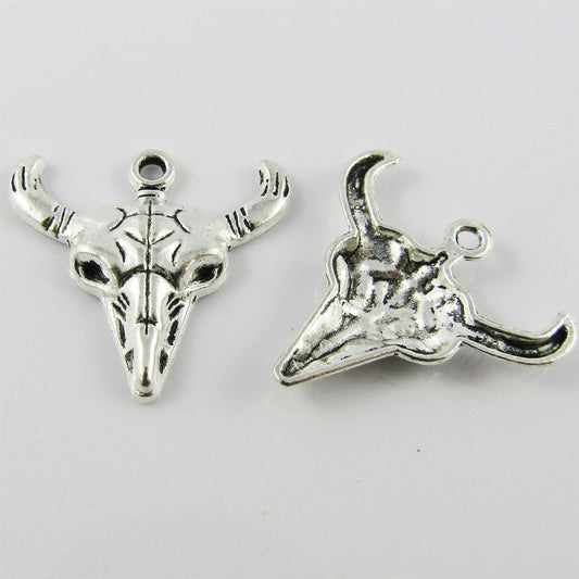 Bulk Bull Cattle Head Charm Pendant Oxen Bison Bohemian 27x29mm Select Qty