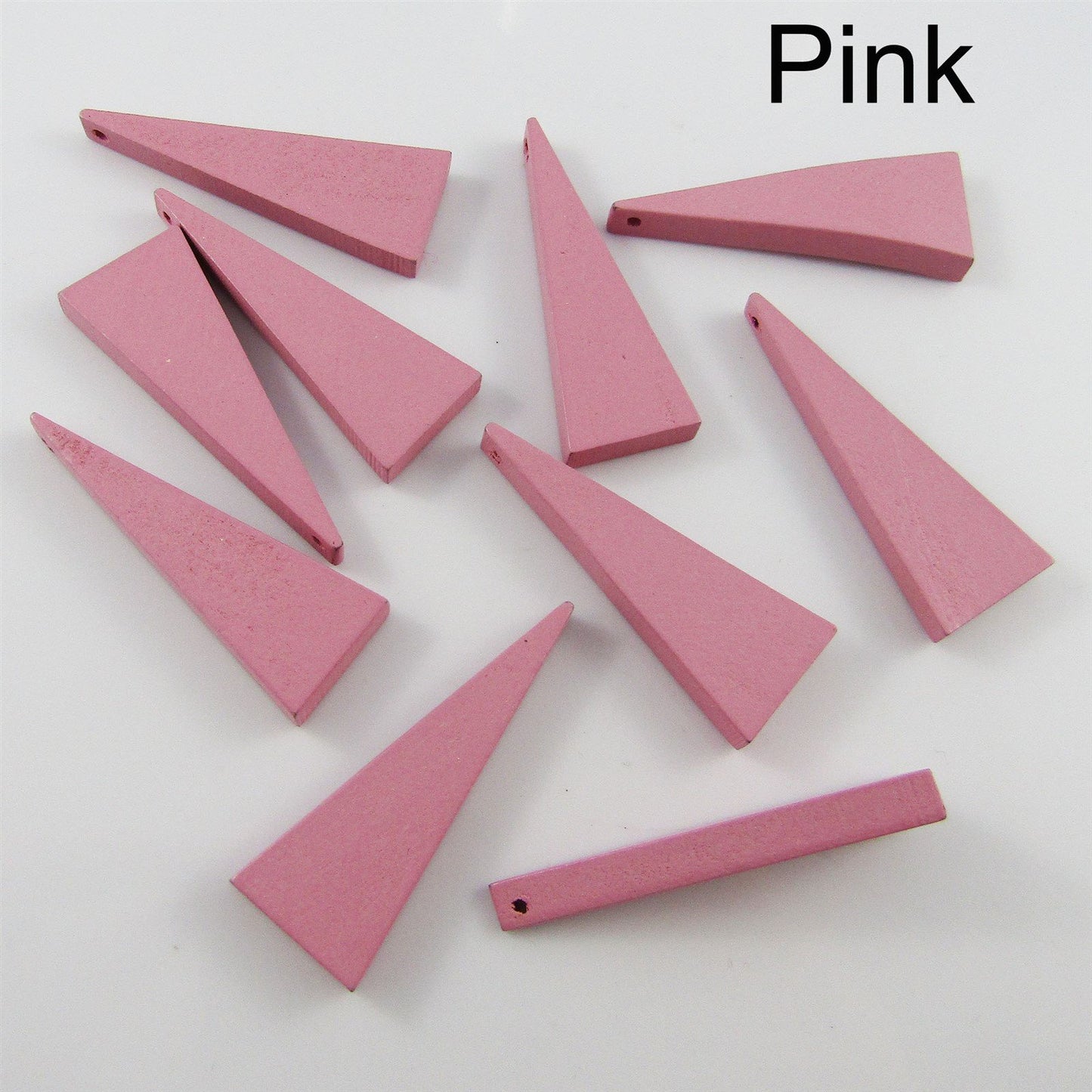 Bulk 10pce Wood Triangle Charm Pendant 40x15mm Select Colour