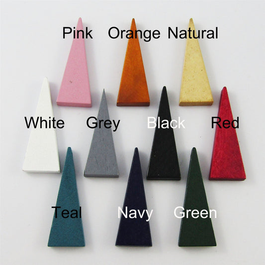 Bulk 10pce Wood Triangle Charm Pendant 40x15mm Select Colour