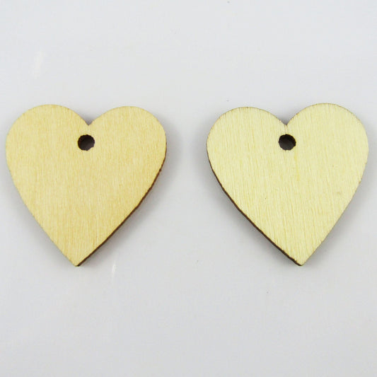 Bulk 10pcs Heart Unfinished Wood Charm Pendant Natural 29x29mm