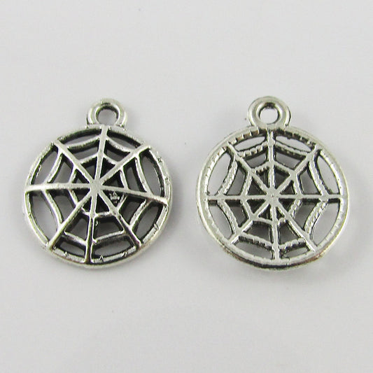 Bulk Spider Web Charm Pendant Halloween Arachnid Alloy 17x14mm Select Qty