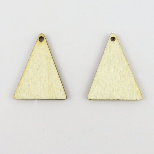 Bulk 10pcs Triangle Unfinished Wood Charm Pendant Natural 25x20mm