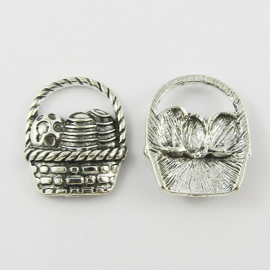 Bulk Easter Basket Charm Pendant Easter Egg Hunt 22x19mm Select Qty
