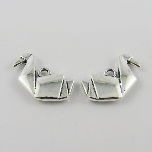 Bulk Origami Paper Crane Charm Pendant Craft Art Alloy 16x17mm Select Qty