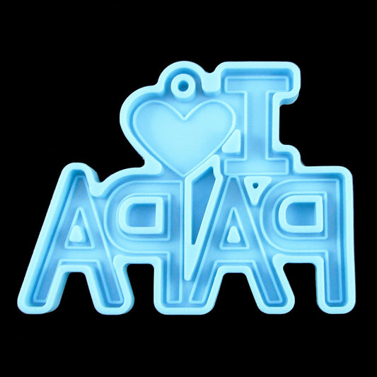 Father's Day I Love Papa Keychain Pendant Silicone Casting Mould for Epoxy Resin