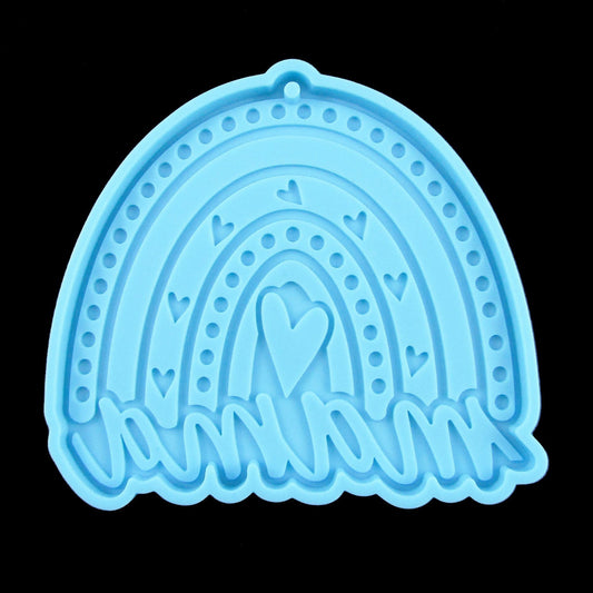 Mother's Day Rainbow Mama Keychain Silicone Casting Mould for Epoxy Resin