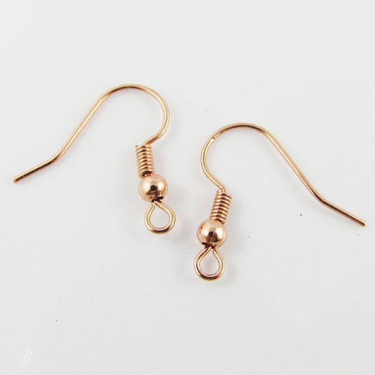 Bulk 10pcs (5pair) Earring Hook Finding 18x18mm Rose Gold Long Last Plated BRASS
