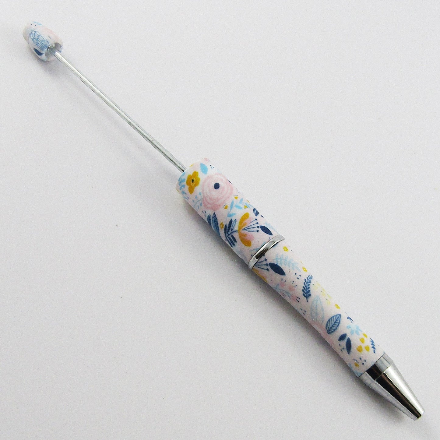 Blank DIY Blue Floral Print Beadable Pen 144mm Personalised Gift Idea Select Qty