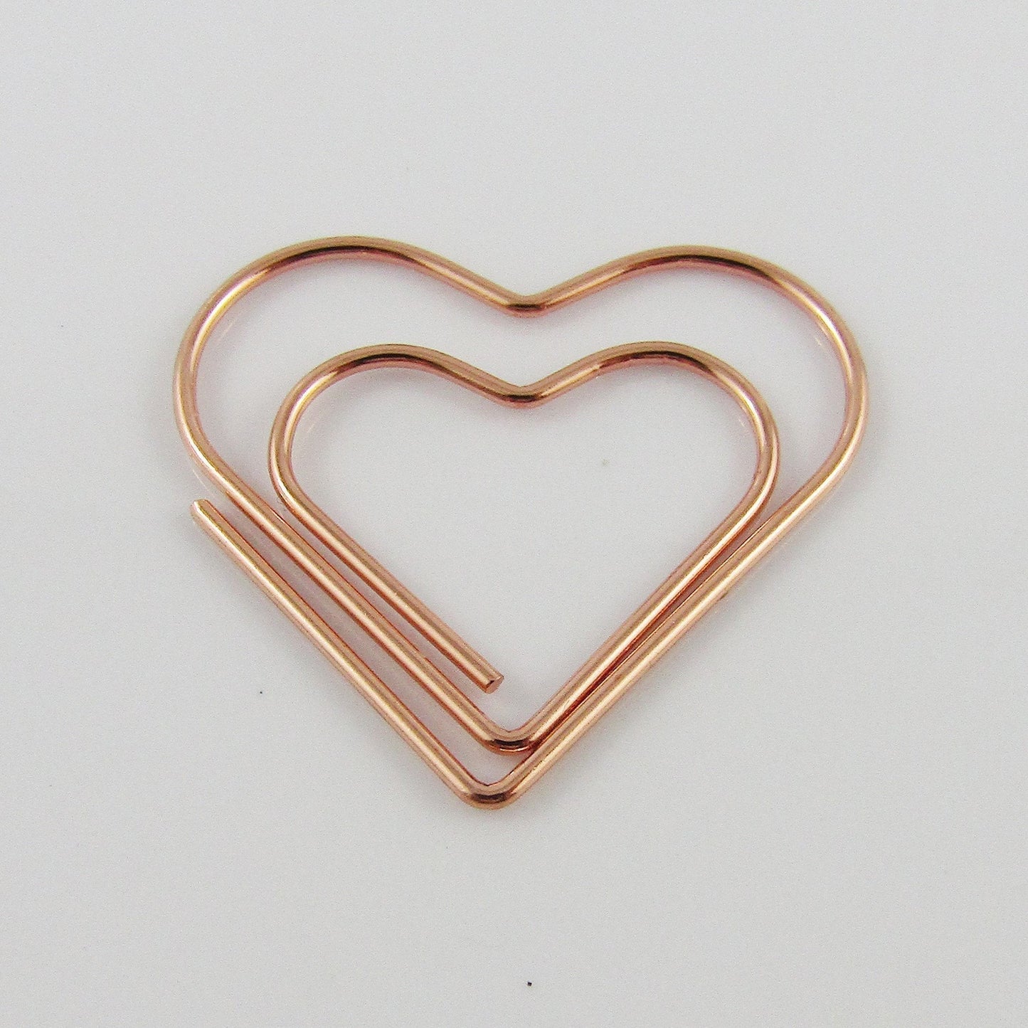 6pcs Rose Gold Love Heart Paper Clip Photo Clip 27x29mm Journal Scrapbooking etc