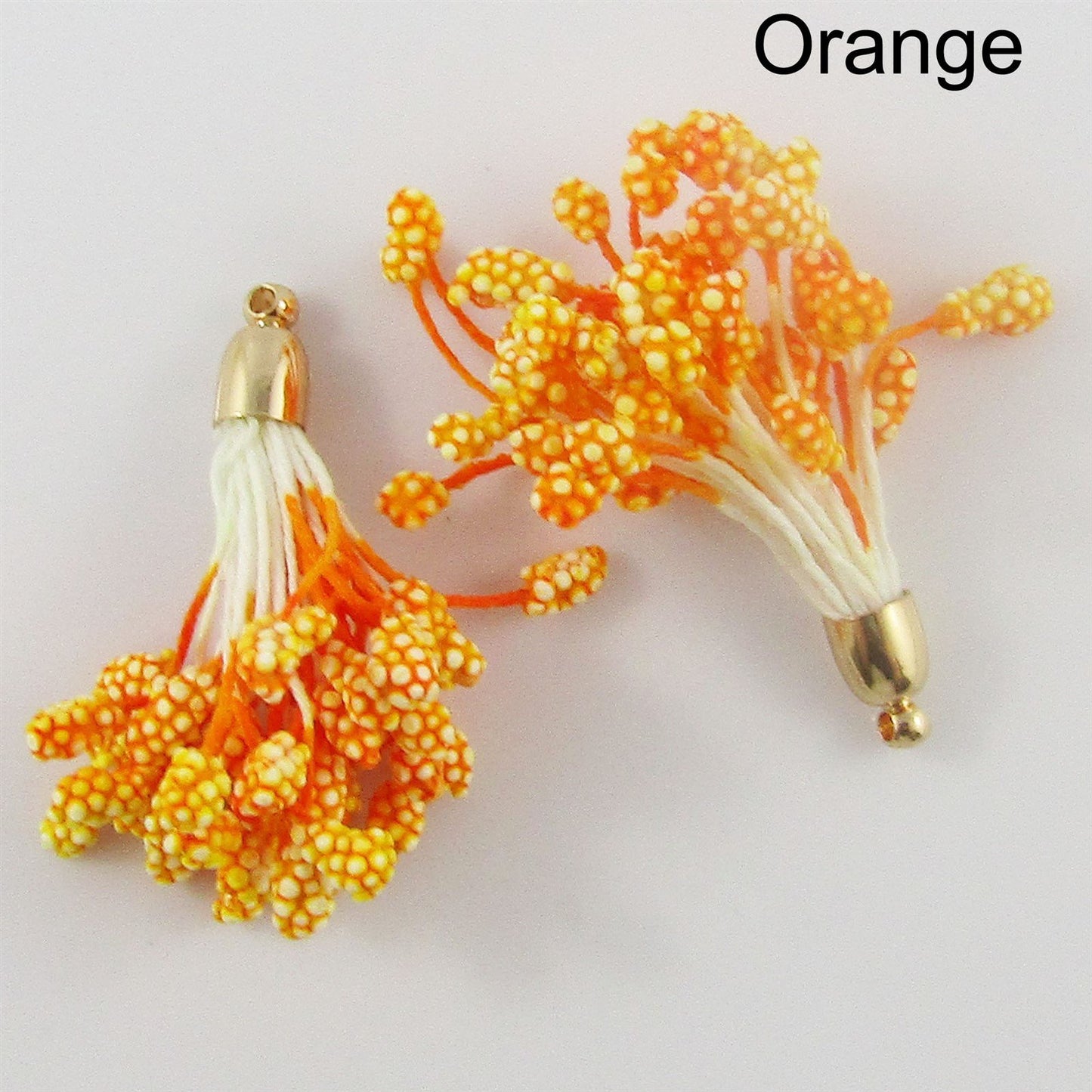 10pce Cotton & Foam Berry Tassel with Brass Cap 37mm Pick Colour Earrings etc