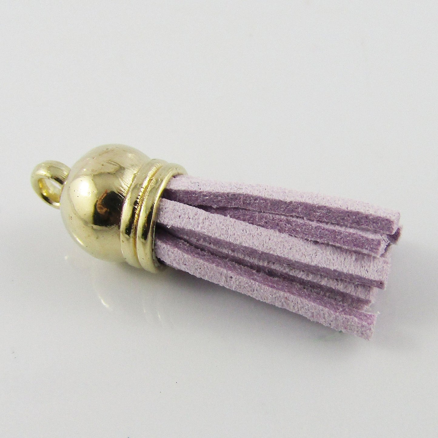 10pce Faux Suede Tassel 33-35mm CCB Acrylic Gold Cap Periwinkle